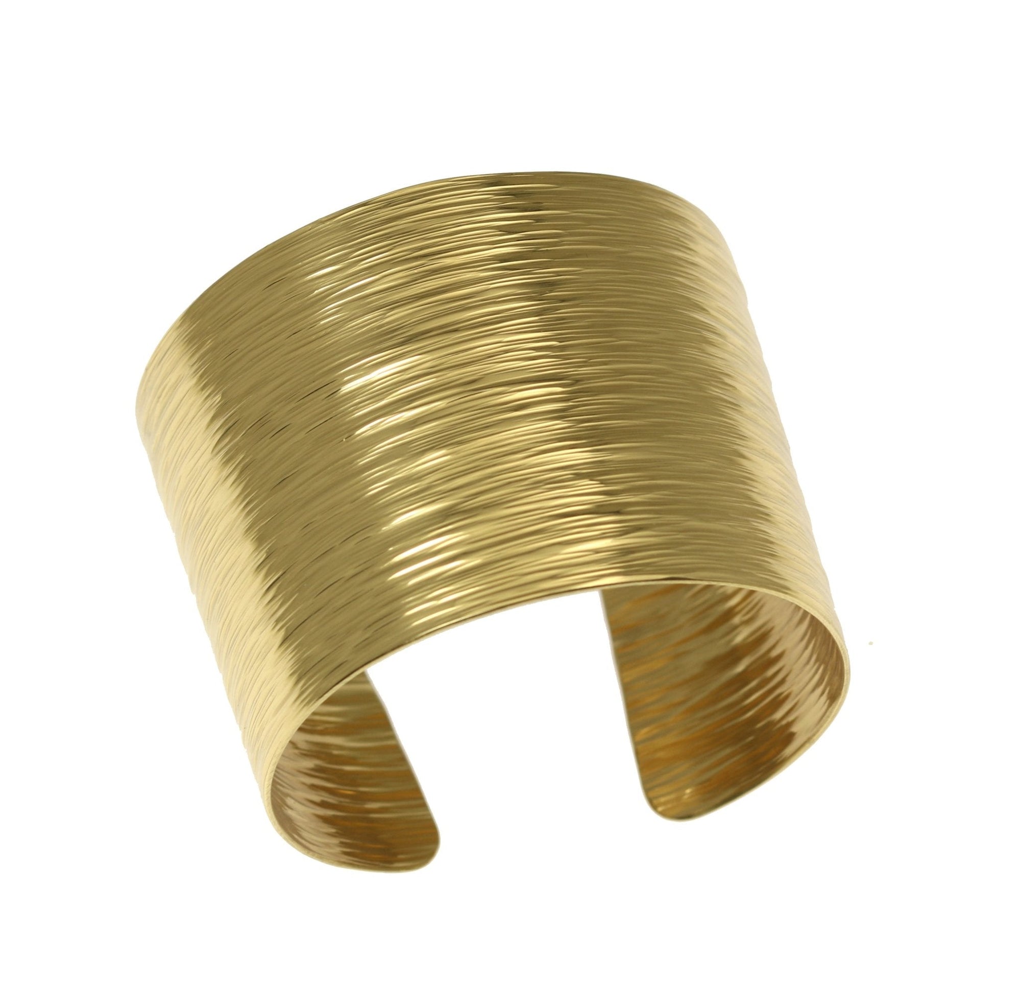 Top View of Nu Gold Brass Bark Cuff