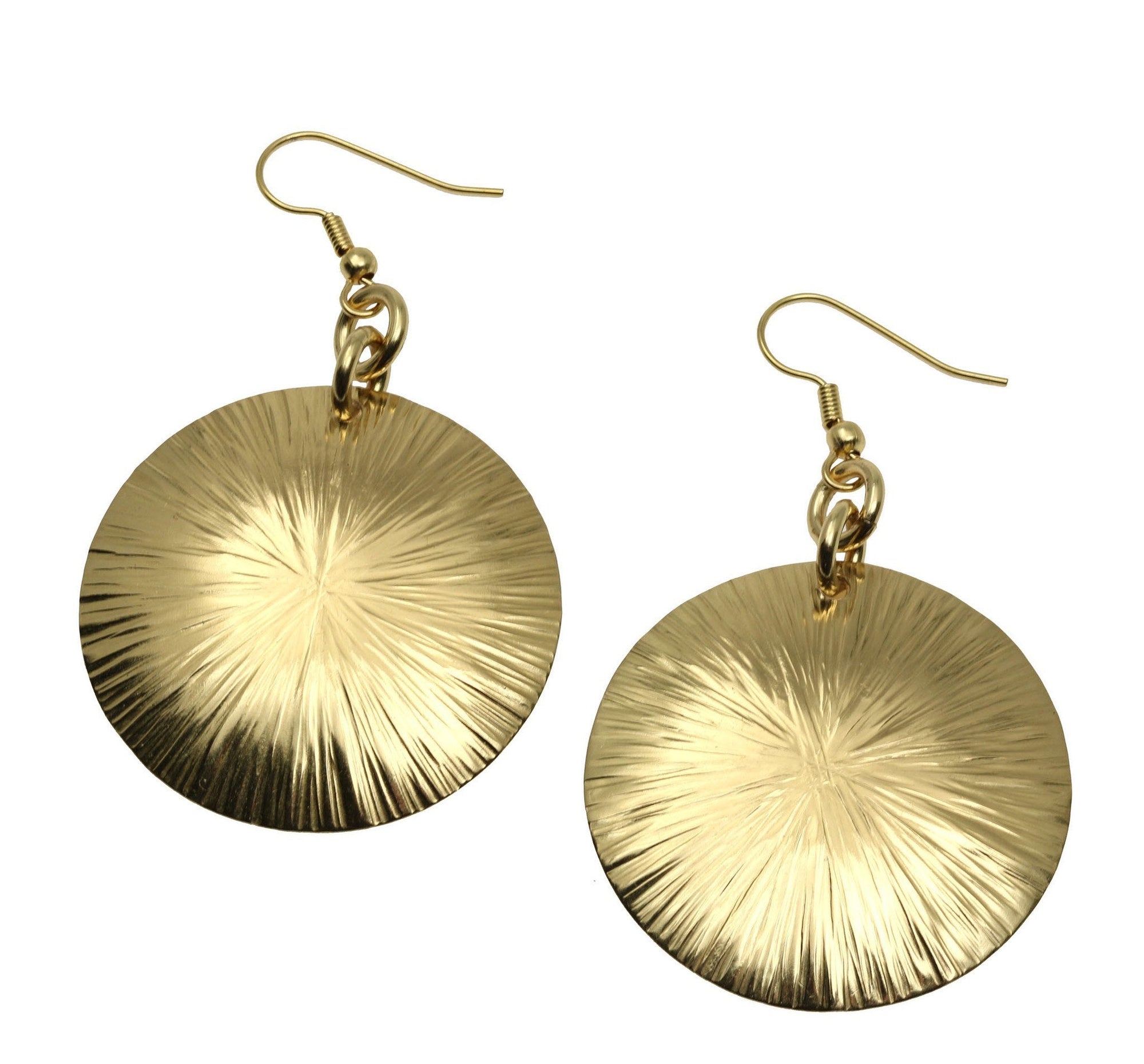Detail of Nu Gold Brass Sand Dollar Earrings