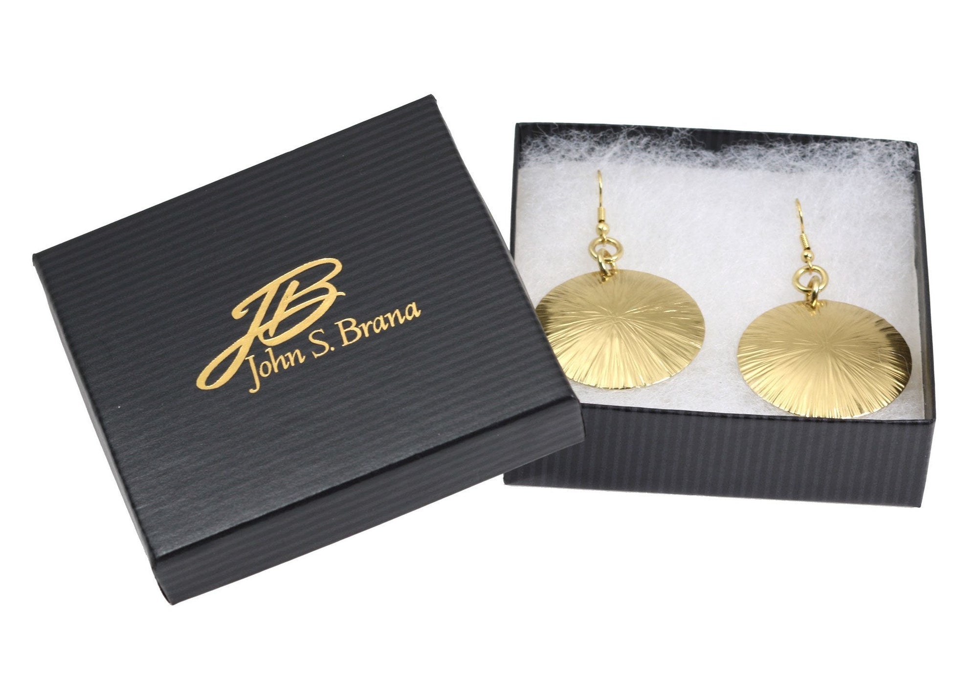 Gift Boxed Nu Gold Brass Sand Dollar Earrings
