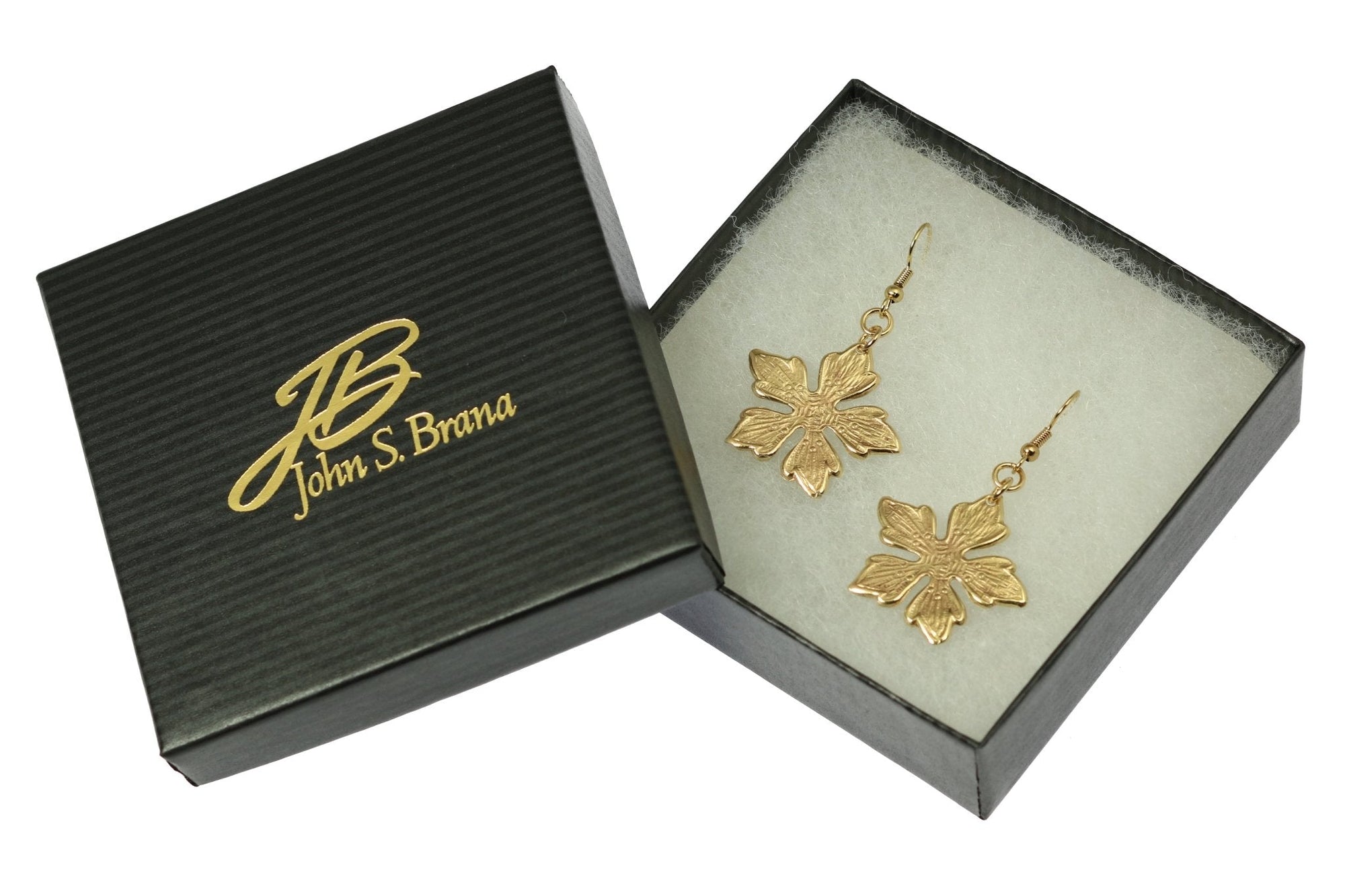 Gift Boxed Nu Gold Buttercup Flower Earrings