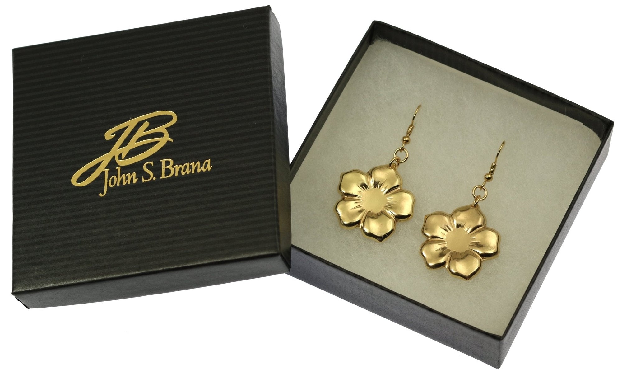 Gift Boxed Nu Gold Forget Me Not Flower Earrings