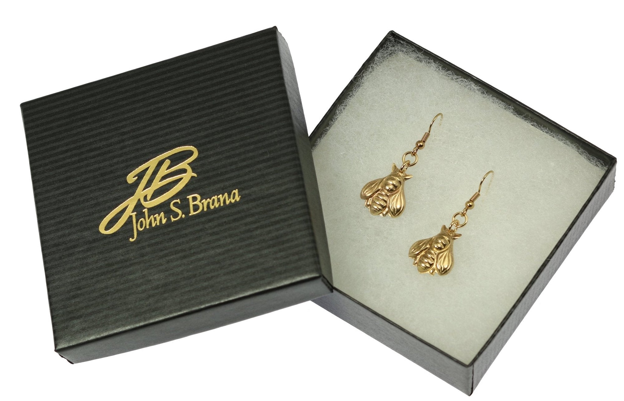 Nu Gold Honey Bee Earrings in Gift Box