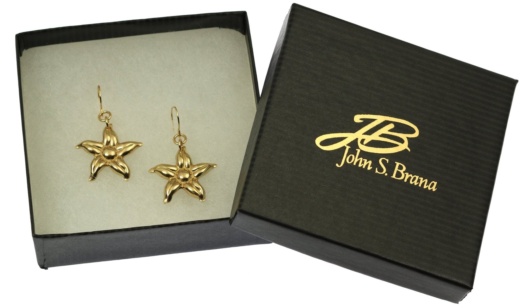 Gift Boxed Nu Gold Star Jasmine Flower Earrings