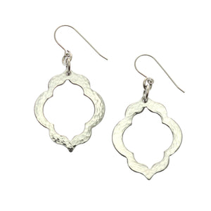 5 of 9: Detail of Pierced Hammered Quatrefoil Aluminum Earrings
