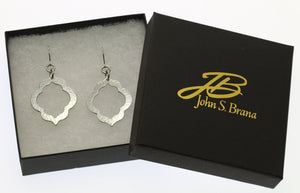 7 of 9: Gift Boxed Pierced Hammered Quatrefoil Aluminum Earrings