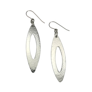 4 of 7: Detail of Pierced Large Oval Hammered Aluminum Drop Earrings