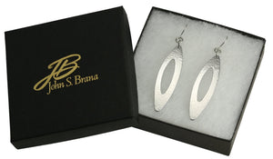 6 of 7: Gift Boxed Pierced Large Oval Hammered Aluminum Earrings