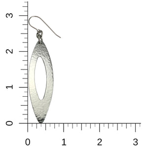 5 of 7: Scale of Pierced Large Oval Hammered Aluminum Drop Earrings