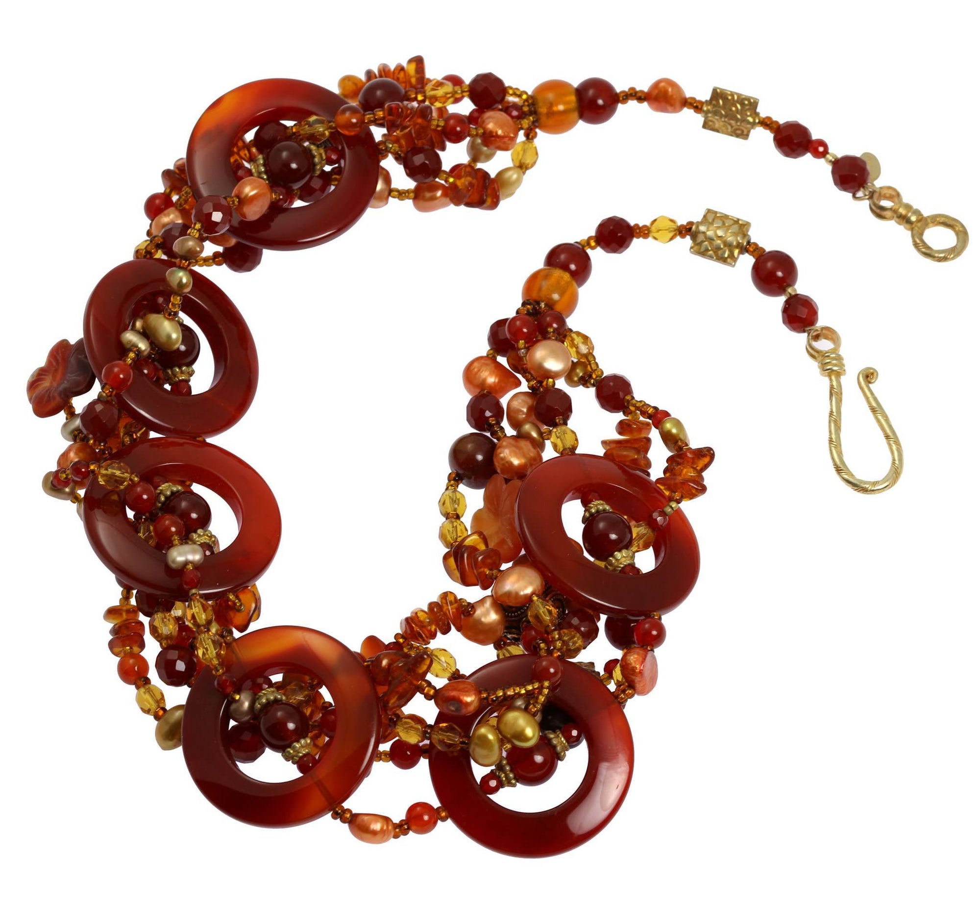 Carnelian Beaded Gemstone Necklace - View 2