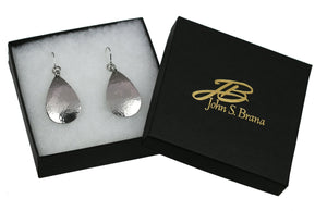 5 of 5: Gift Boxed Small Hammered Stainless Steel Teardrop Earrings