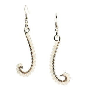 3 of 4: Detail of Snow Quartz Wire Wrapped Silver Earrings