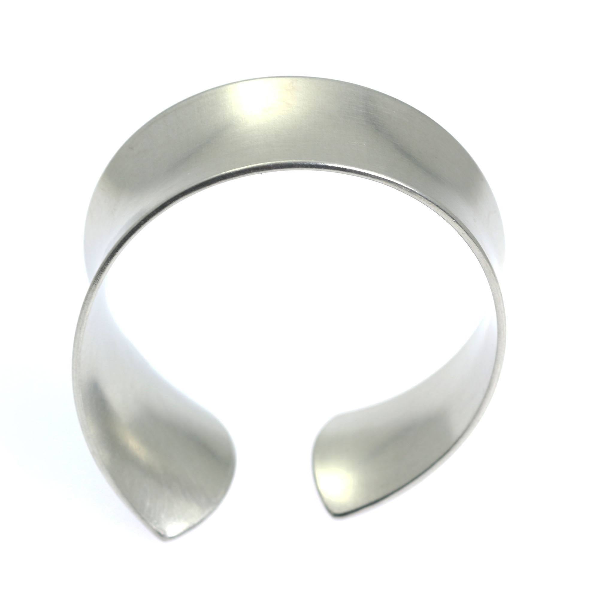 Front of Tapered Brushed Anticlastic Aluminum Bangle