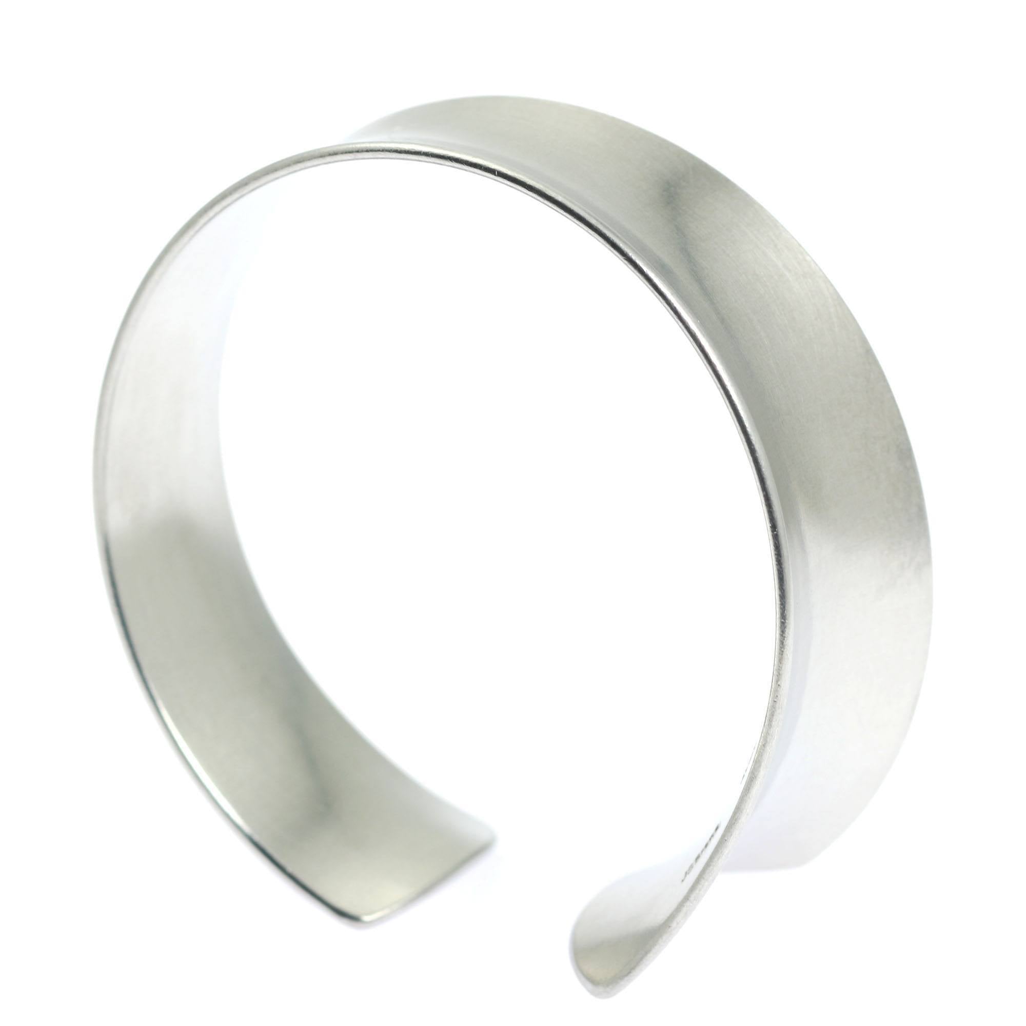 Right View of Tapered Brushed Anticlastic Aluminum Bangle 