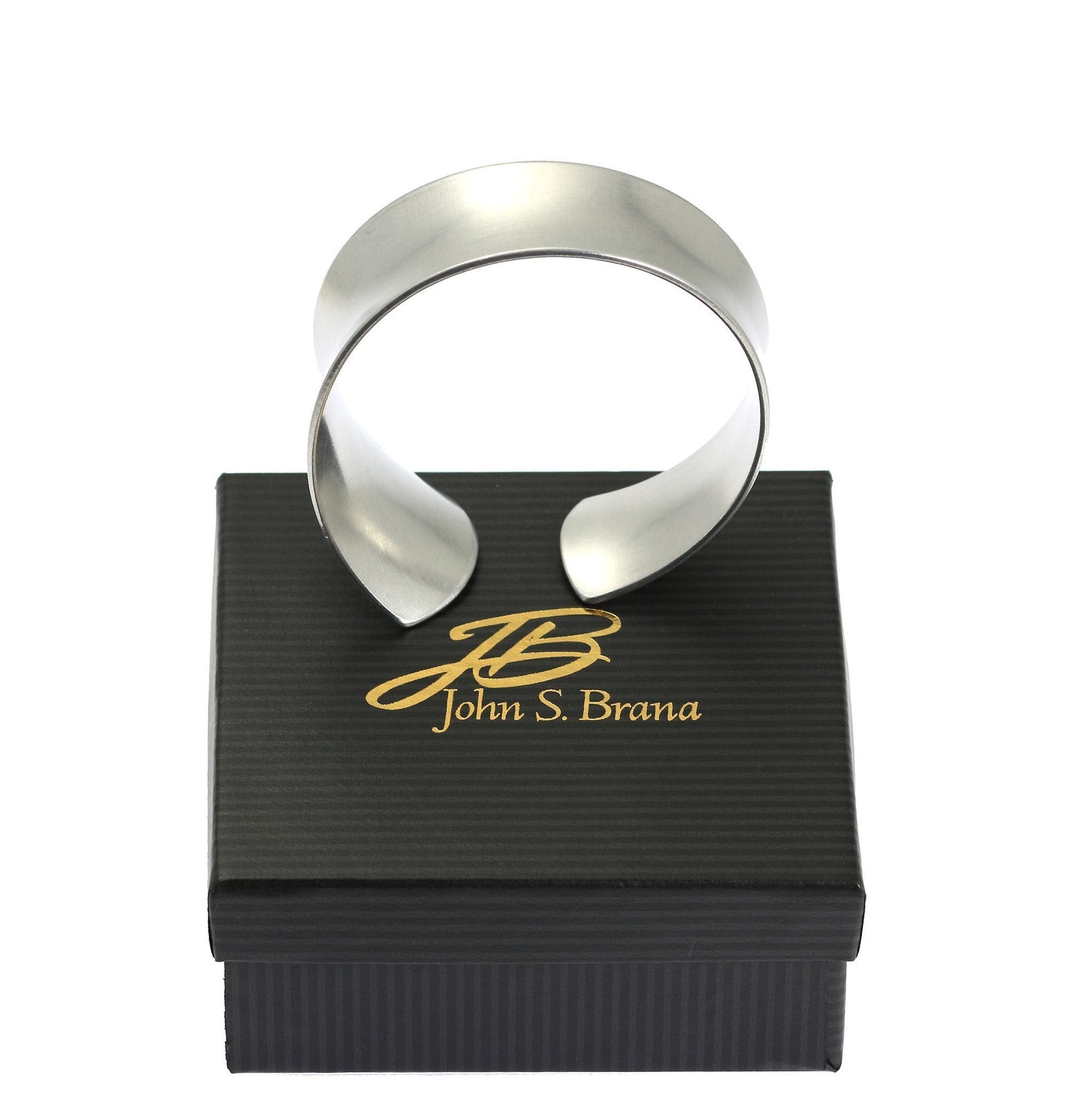 Tapered Brushed Anticlastic Aluminum Bangle in Gift Box