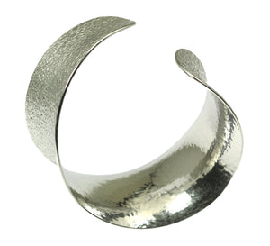 3 of 9: Left View of Texturized Aluminum Anticlastic Bangle