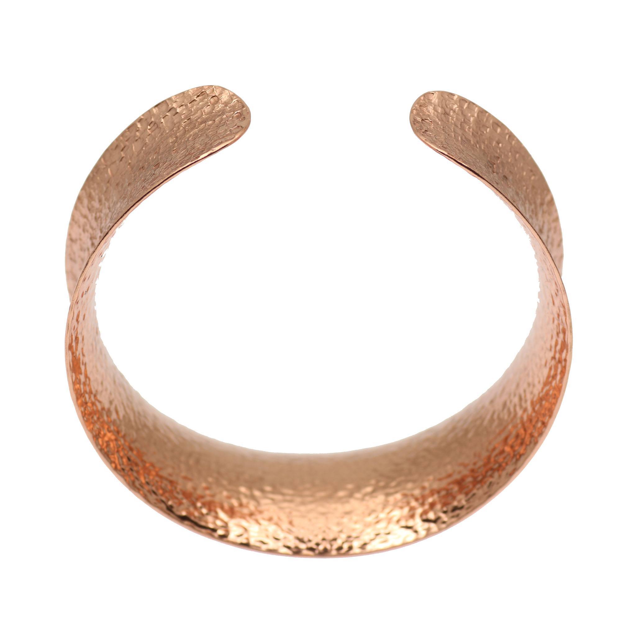 Texturized Copper Bangle Bracelet Opening 