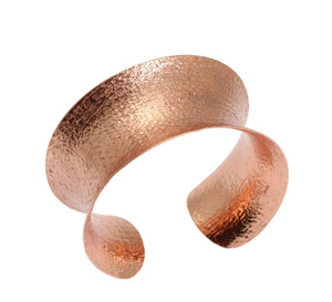 1 of 7: A Texturized Copper Cuff Bracelet on a White Background