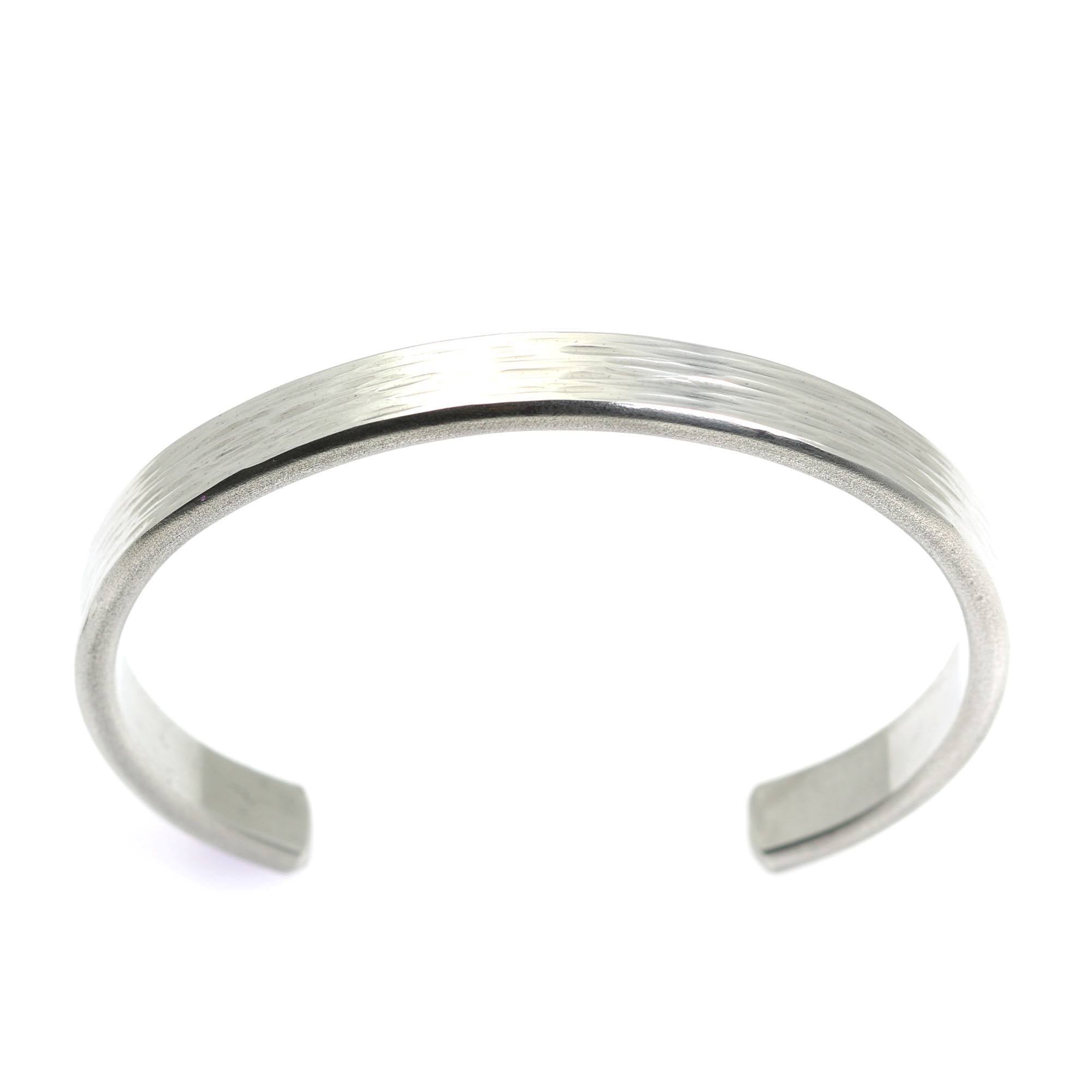 Top View of Thin Bark Aluminum Cuff Bracelet