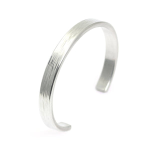 3 of 7: Left View of Thin Bark Aluminum Cuff Bracelet