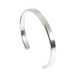 4 of 7: Right View of Thin Brushed Aluminum Cuff Bracelet