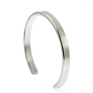 3 of 7: Detailed View of Thin Brushed Aluminum Cuff Bracelet