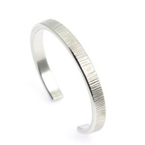 7 of 9: Right View of Thin Chased Aluminum Cuff Bracelet