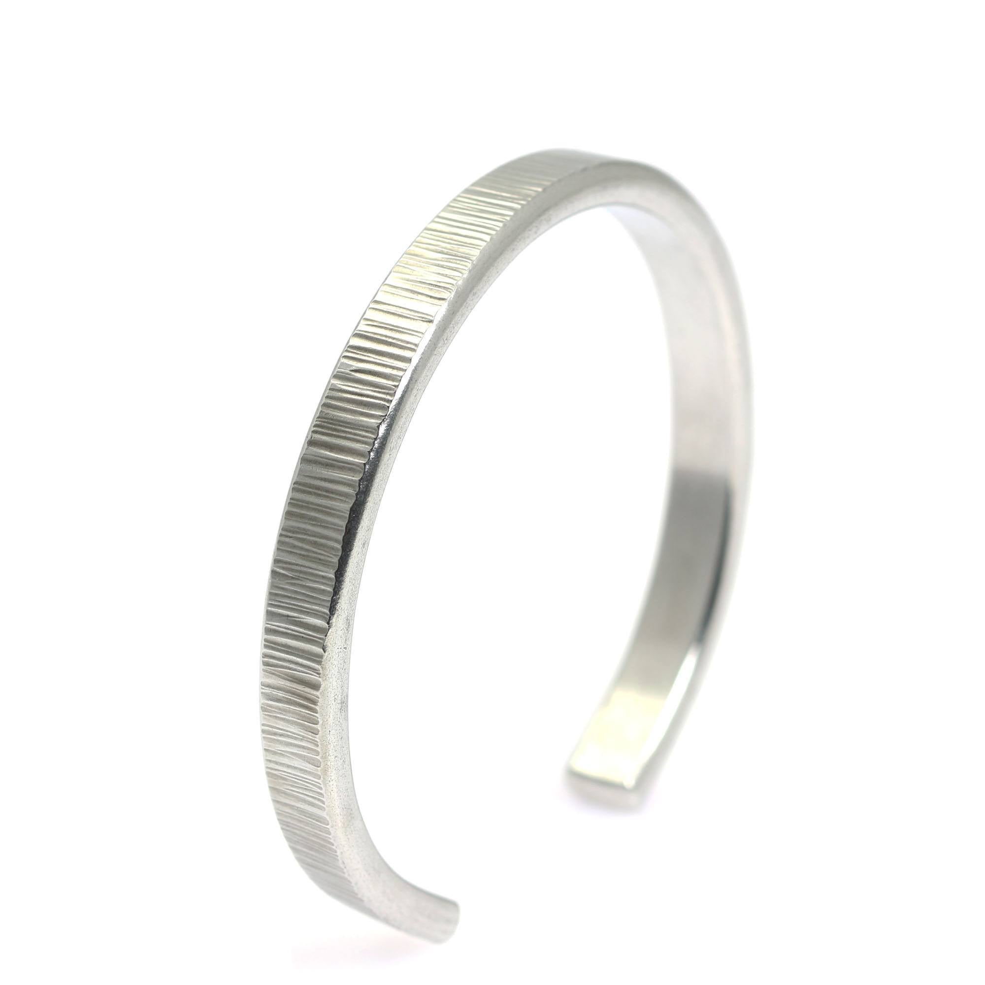 Thin Chased Aluminum Cuff Bracelet