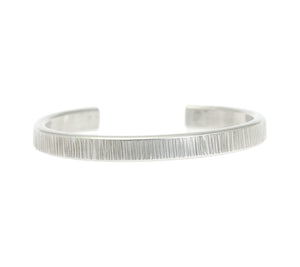 5 of 9: Detailed View of Thin Chased Aluminum Cuff Bracelet