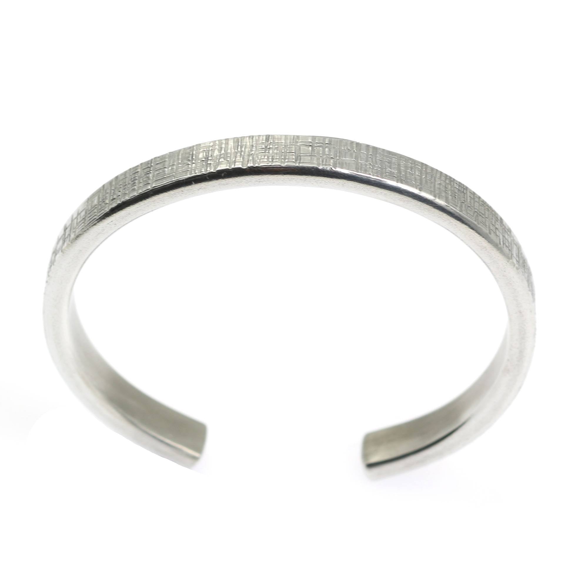 Thin Linen Aluminum Cuff Bracelet Opening