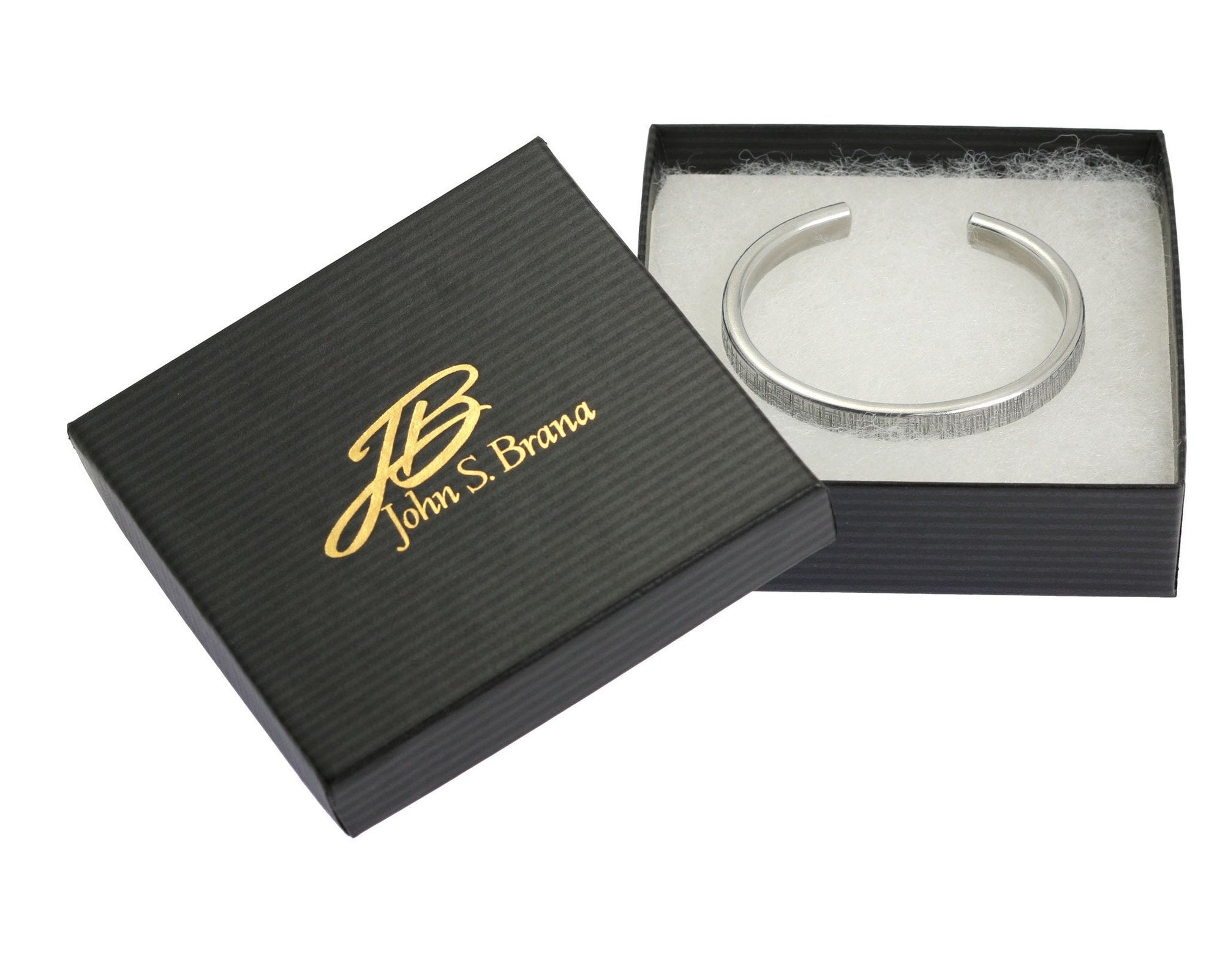 Thin Linen Aluminum Cuff Bracelet in Gift Box