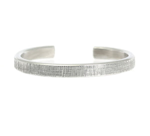 2 of 7: Detailed View of Thin Linen Aluminum Cuff Bracelet