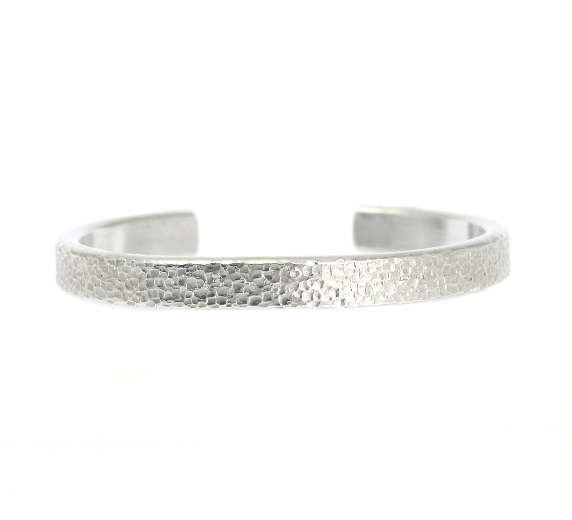 Detailed View of Thin Texturized Aluminum Cuff Bracelet