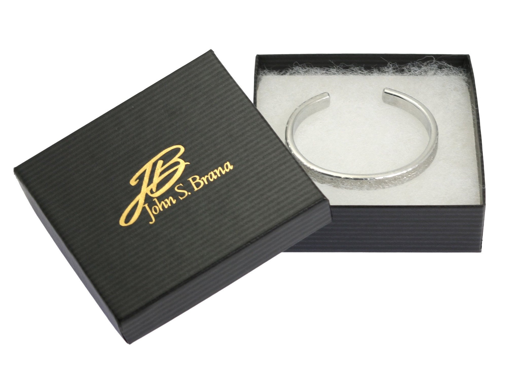 Thin Texturized Aluminum Cuff Bracelet in Gift Box
