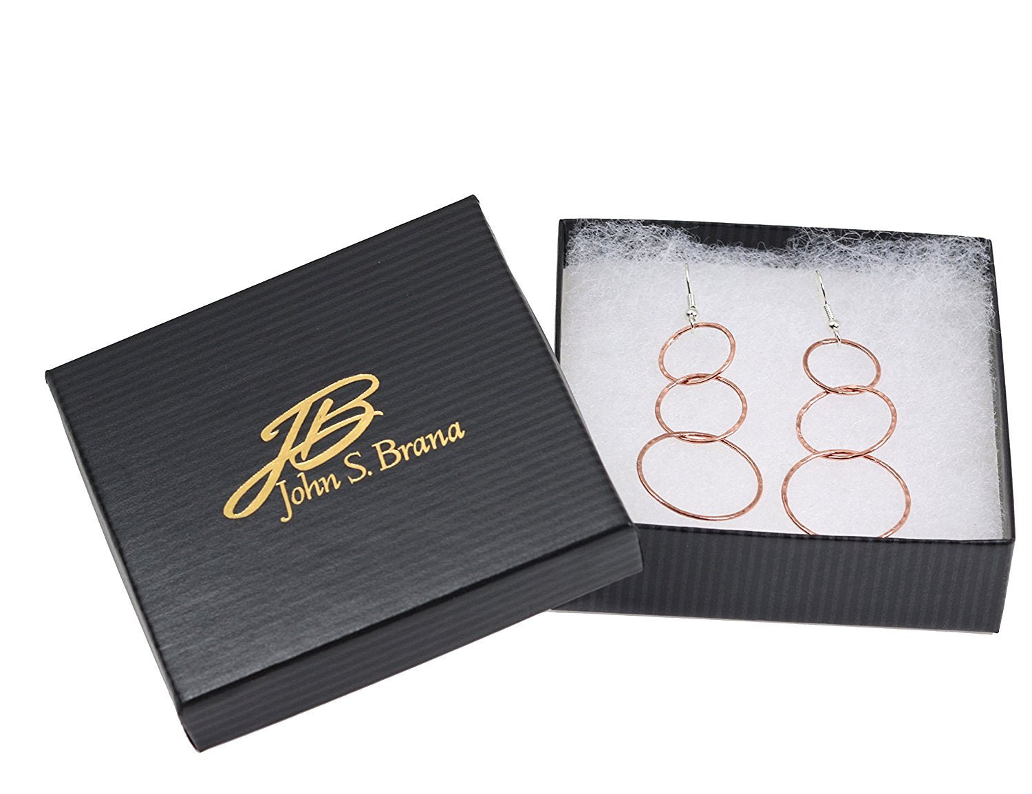 Gift Boxed Hammered Copper Dangle Earrings