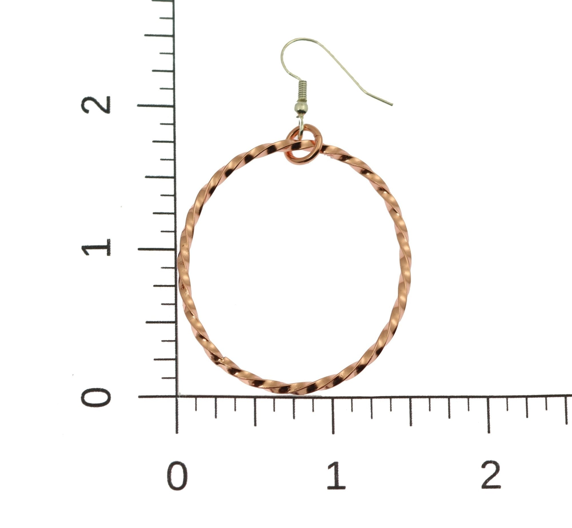 Scale of Twisted Cable Oval Copper Hoop Earrings