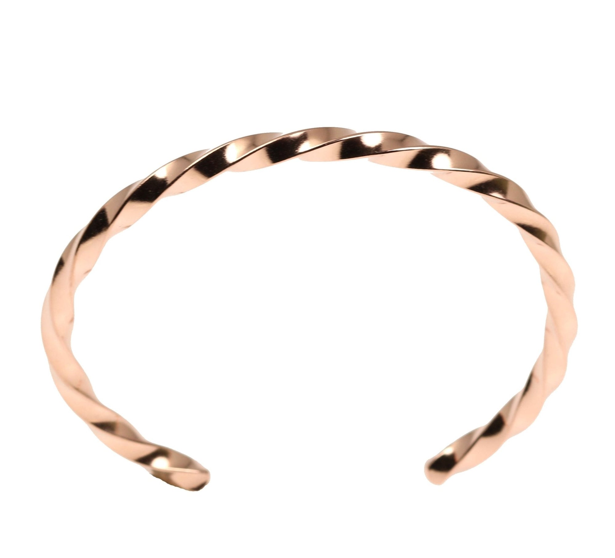 Top View of Twisted Copper Cuff Bracelet