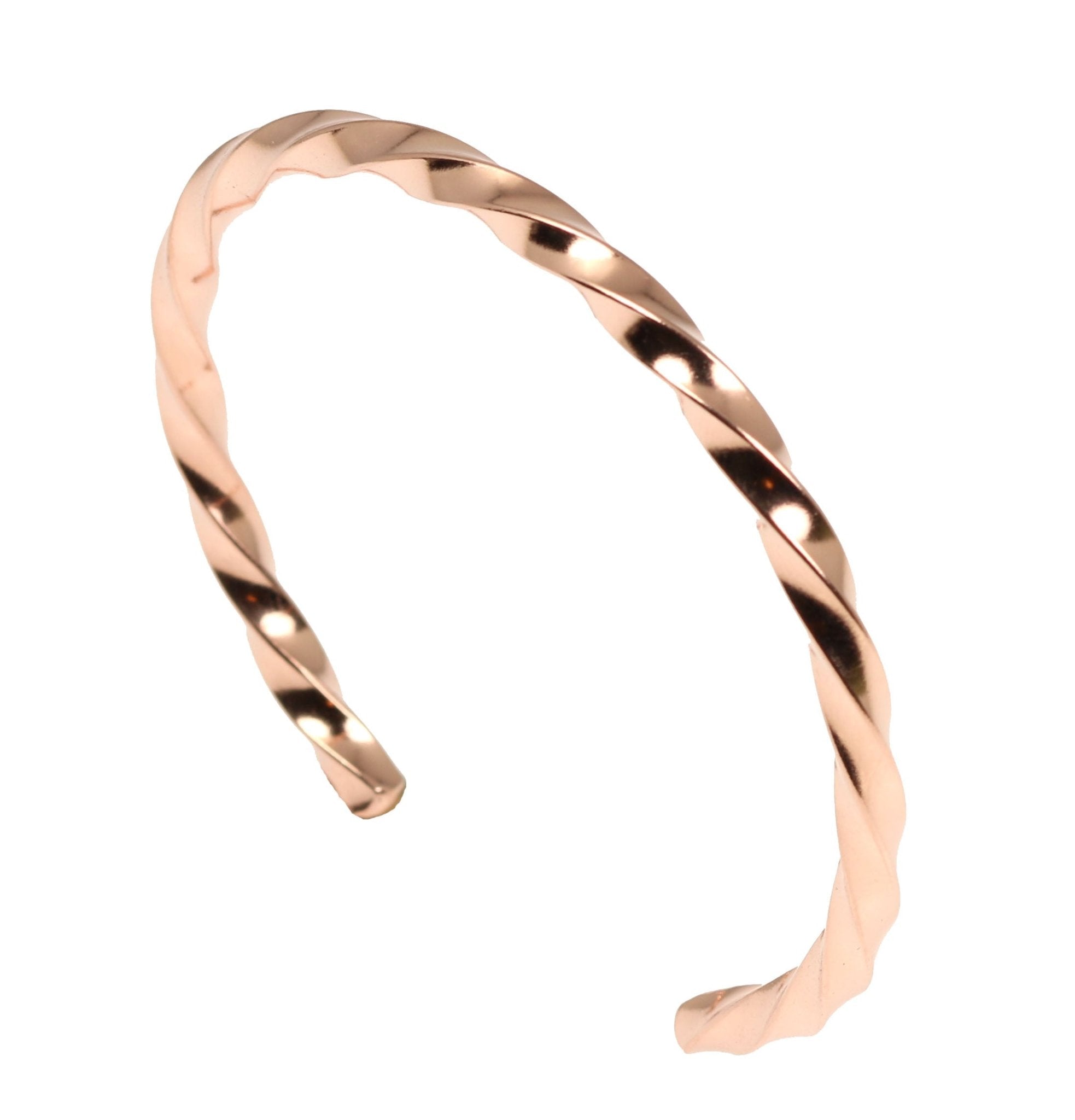 Right View of Twisted Copper Cuff Bracelet