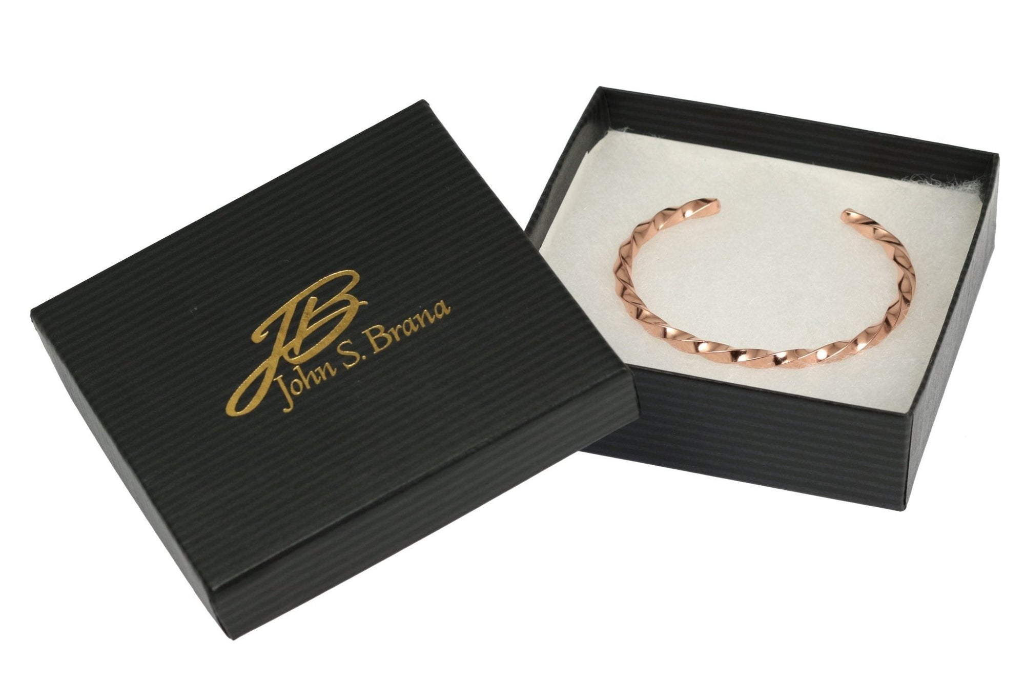 Twisted Copper Cuff Bracelet in a Black Gift Box
