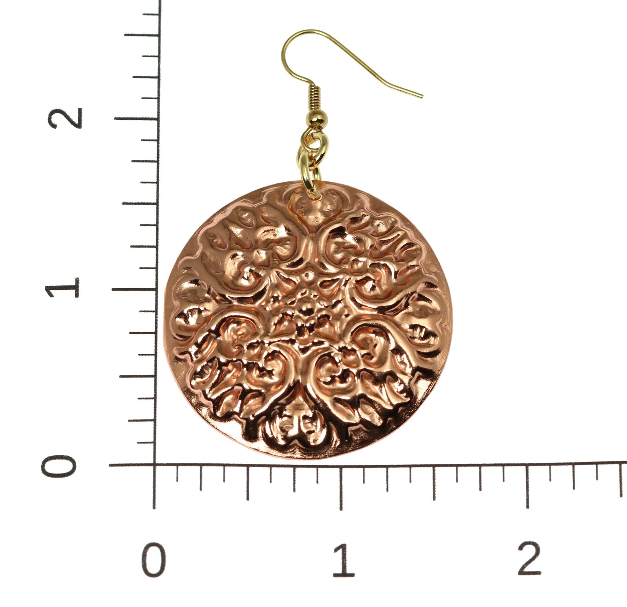Scale of Victorian Night Copper Disc Earrings