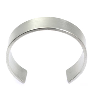 2 of 7: Shape of 19mm Brushed Aluminum Cuff Bracelet 