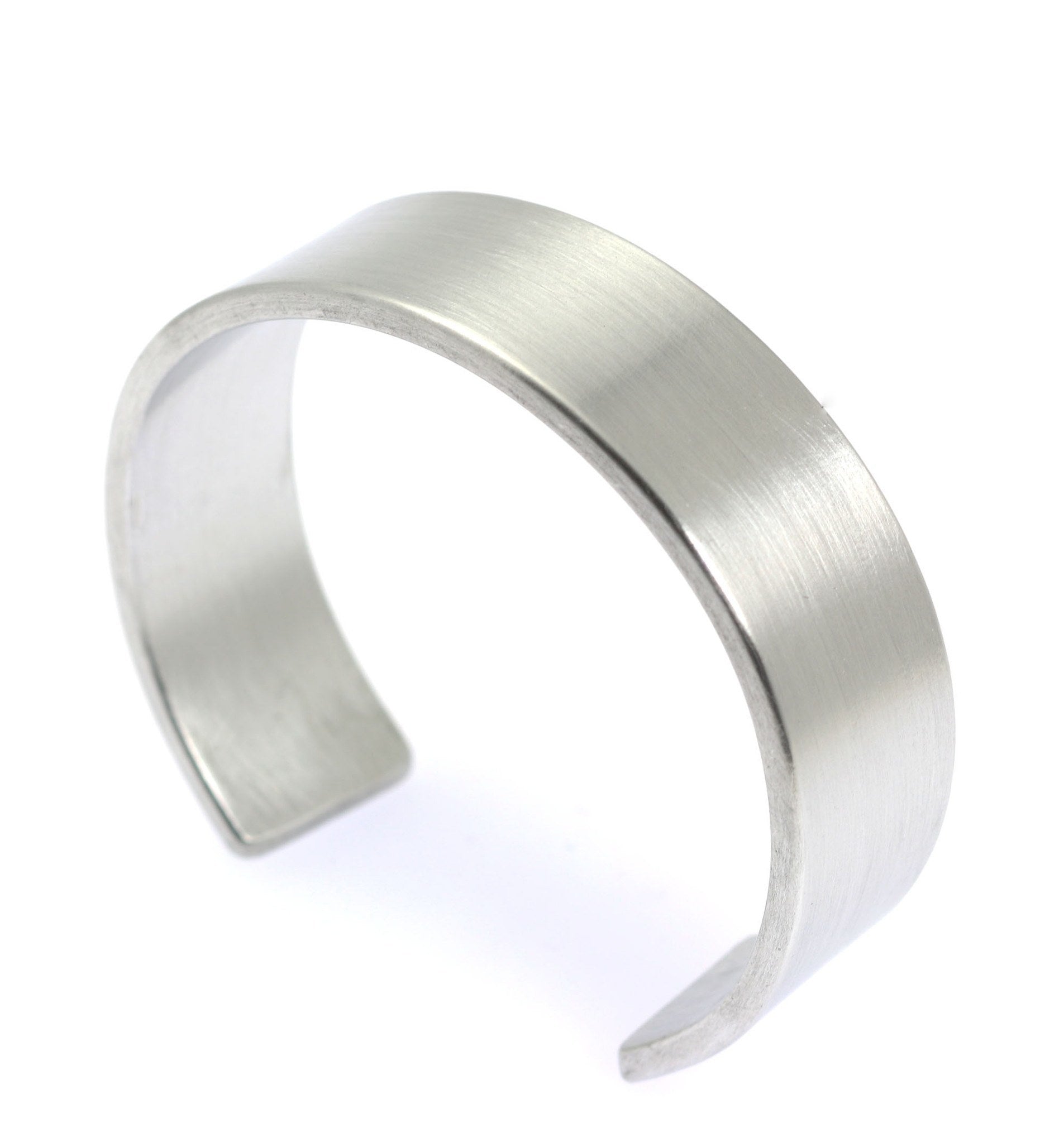 19mm Brushed Aluminum Cuff Bracelet - Right Side View