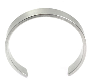 4 of 7: Shape of 19mm Brushed Aluminum Cuff Bracelet - Side View