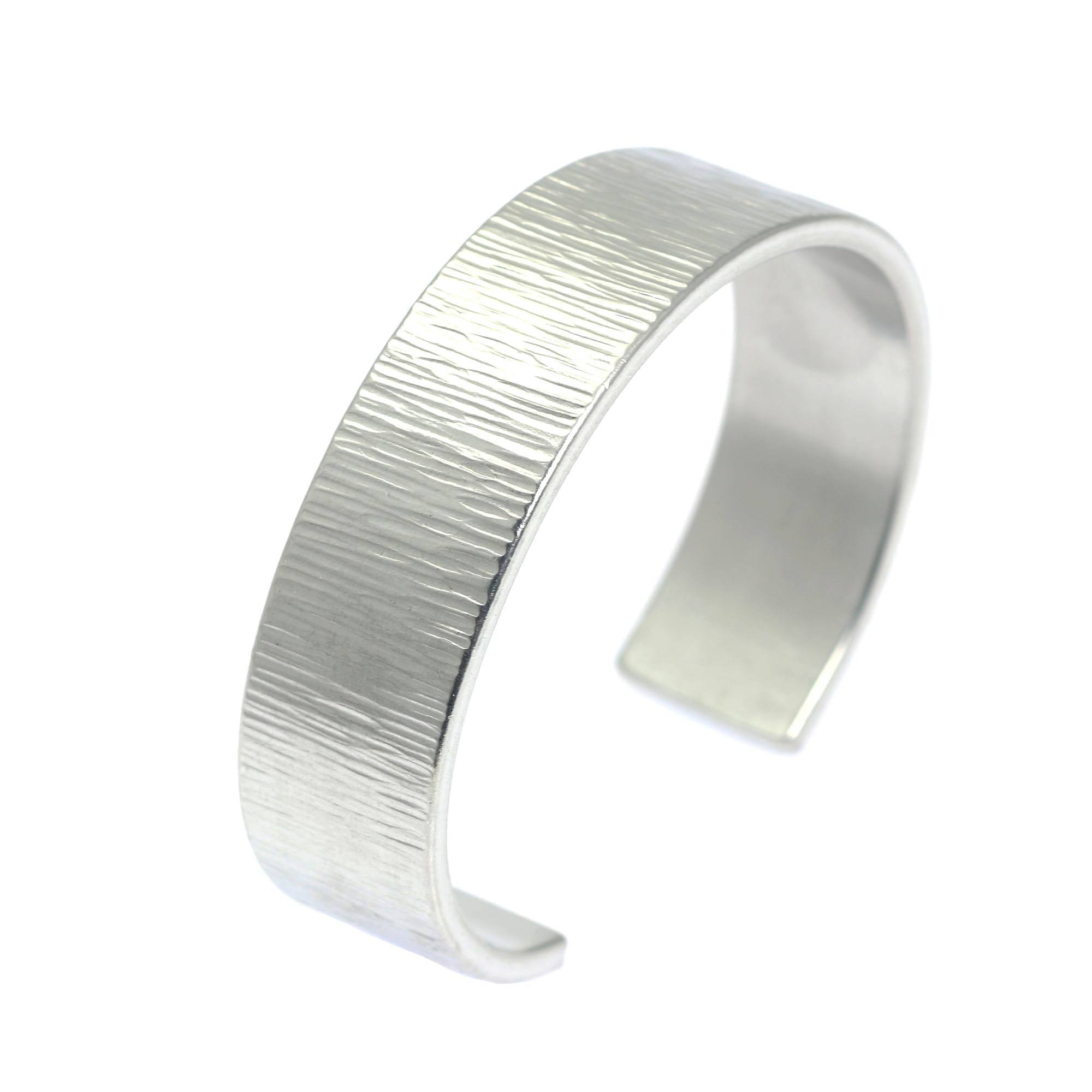 Detail View of Chased Aluminum Cuff Bracelet 