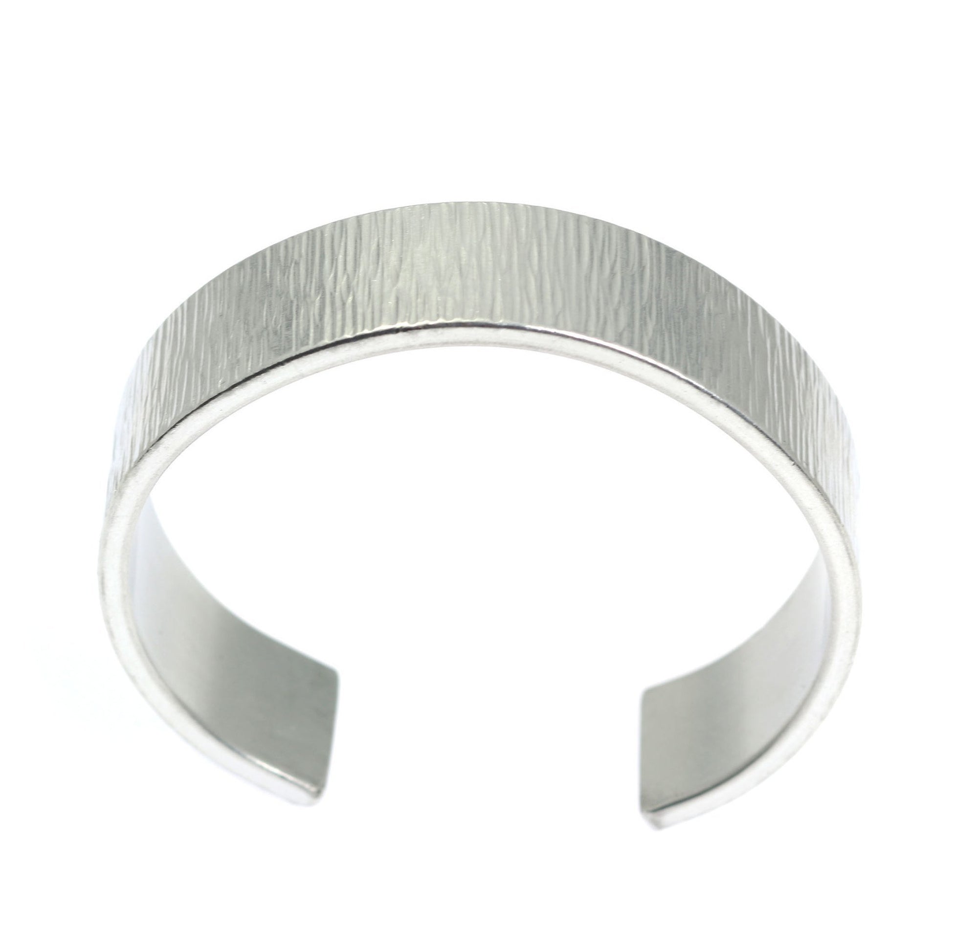 Opening of Chased Aluminum Cuff Bracelet