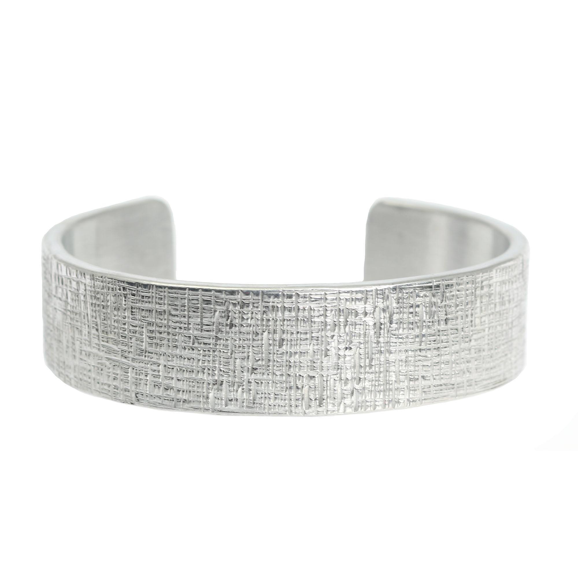 Detail of Linen Aluminum Cuff Bracelet
