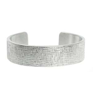 3 of 8: Detail of Linen Aluminum Cuff Bracelet