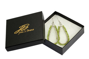 4 of 4: Gift Boxed Hammered Silver Teardrop Earrings with Peridot